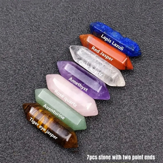 14-Piece Pointed Quartz Crystal Chakra Healing Set – Perfect for Meditation & Bedroom Decor