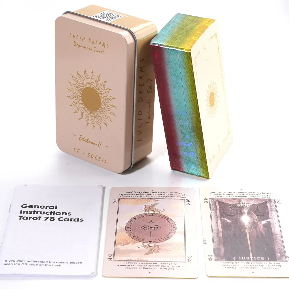 Lucid Dreams Beginner Tarot Deck – Tin Metal Box Edition
