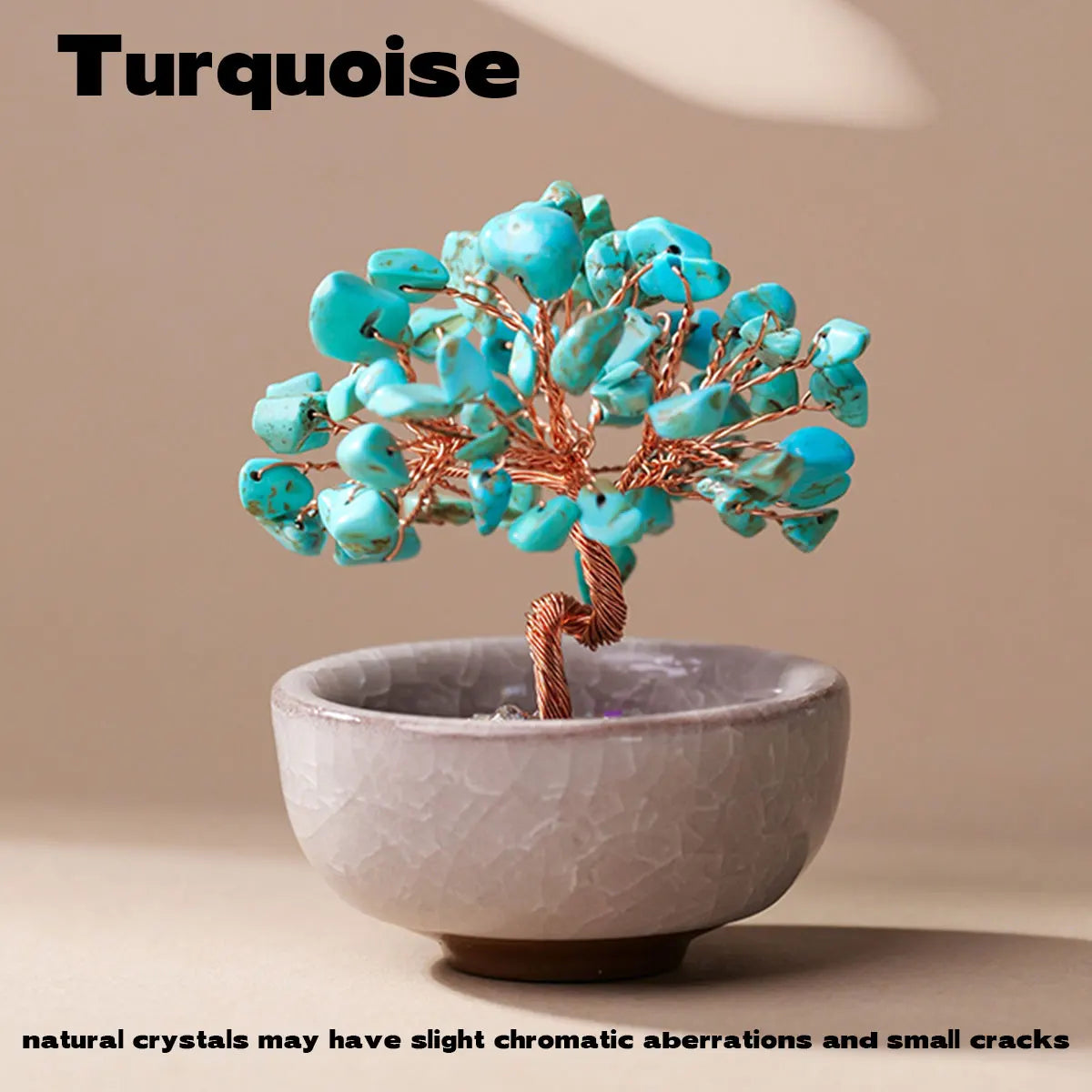 Crystal Gemstone Bonsai Tree – Copper Wire Art Decor