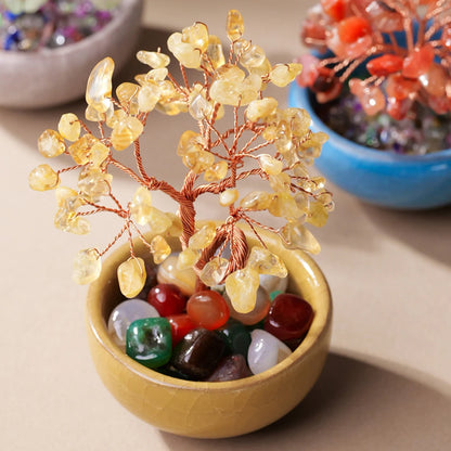 Crystal Gemstone Bonsai Tree – Copper Wire Art Decor