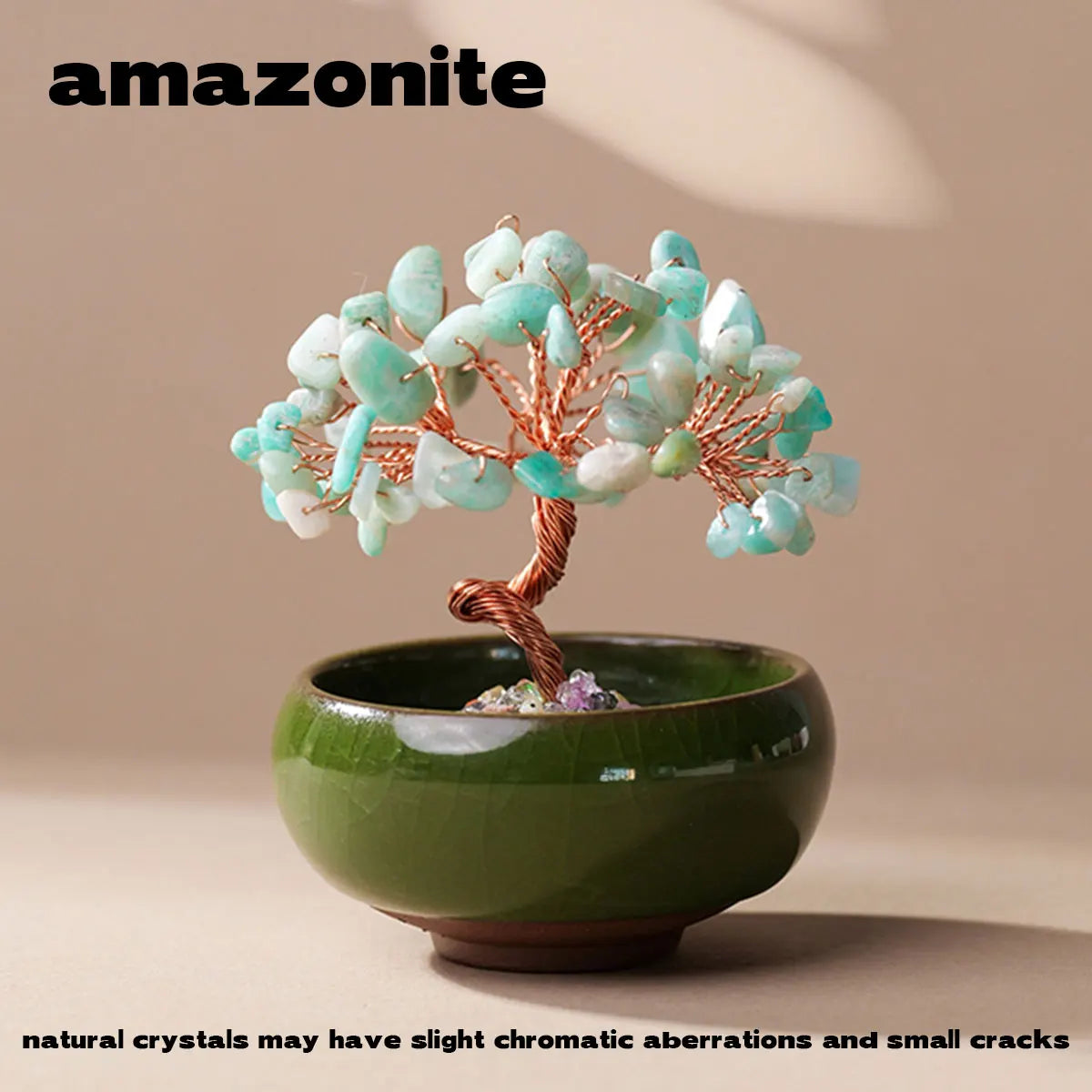 Crystal Gemstone Bonsai Tree – Copper Wire Art Decor