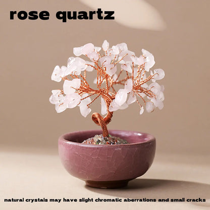 Crystal Gemstone Bonsai Tree – Copper Wire Art Decor