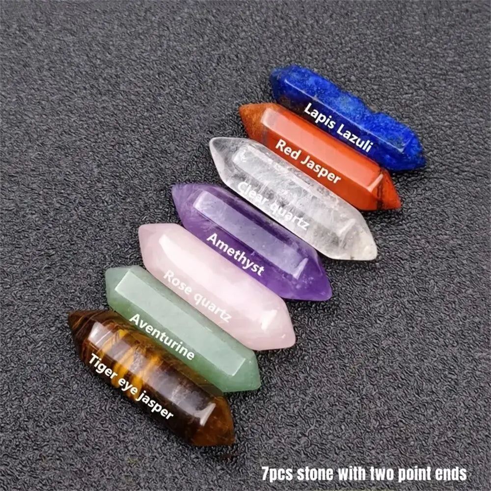 14-Piece Pointed Quartz Crystal Chakra Healing Set  – Perfect for Meditation & Bedroom Decor