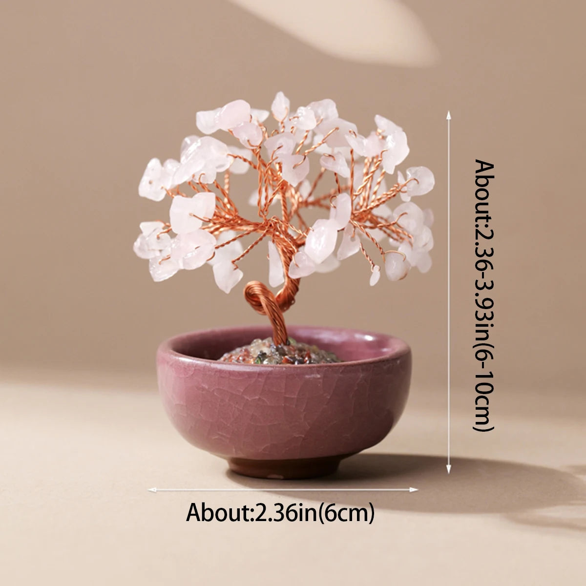 Crystal Gemstone Bonsai Tree – Copper Wire Art Decor