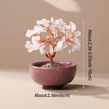 Crystal Gemstone Bonsai Tree – Copper Wire Art Decor