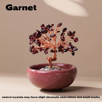 Crystal Gemstone Bonsai Tree – Copper Wire Art Decor