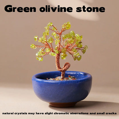 Crystal Gemstone Bonsai Tree – Copper Wire Art Decor