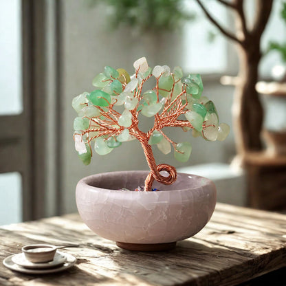Crystal Gemstone Bonsai Tree – Copper Wire Art Decor