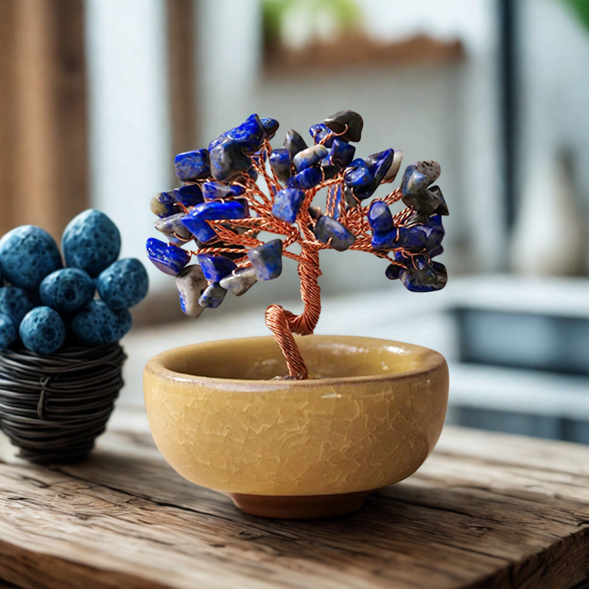 Crystal Gemstone Bonsai Tree – Copper Wire Art Decor