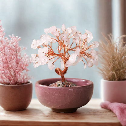 Crystal Gemstone Bonsai Tree – Copper Wire Art Decor